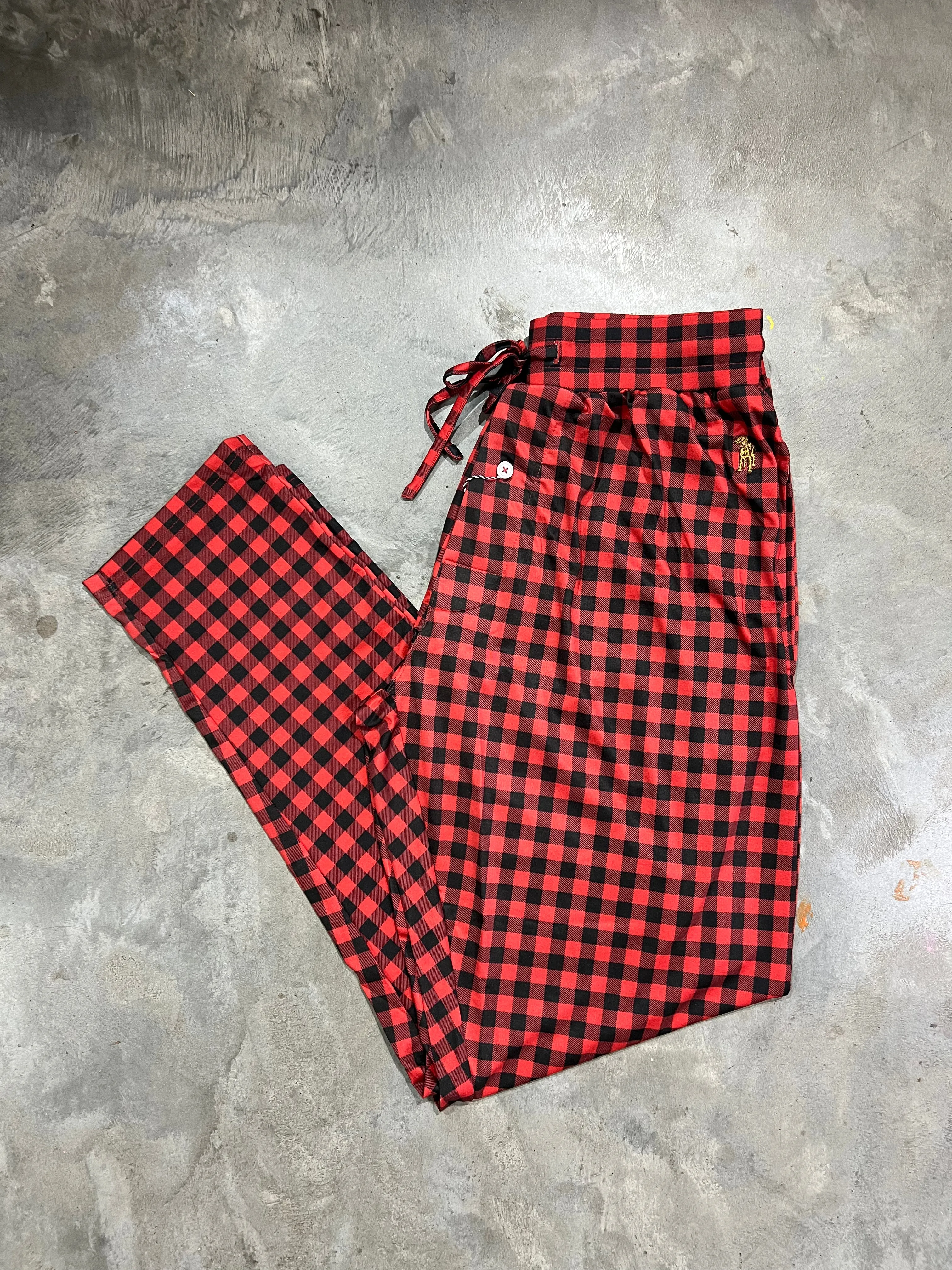 Southern Casanova Lounge Pants - Red Buffalo Gingham
