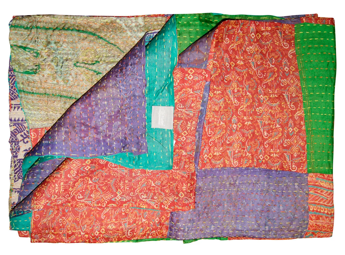 Taj Hotel Home Decor Kantha Silk Throw | 50"x70" | 5