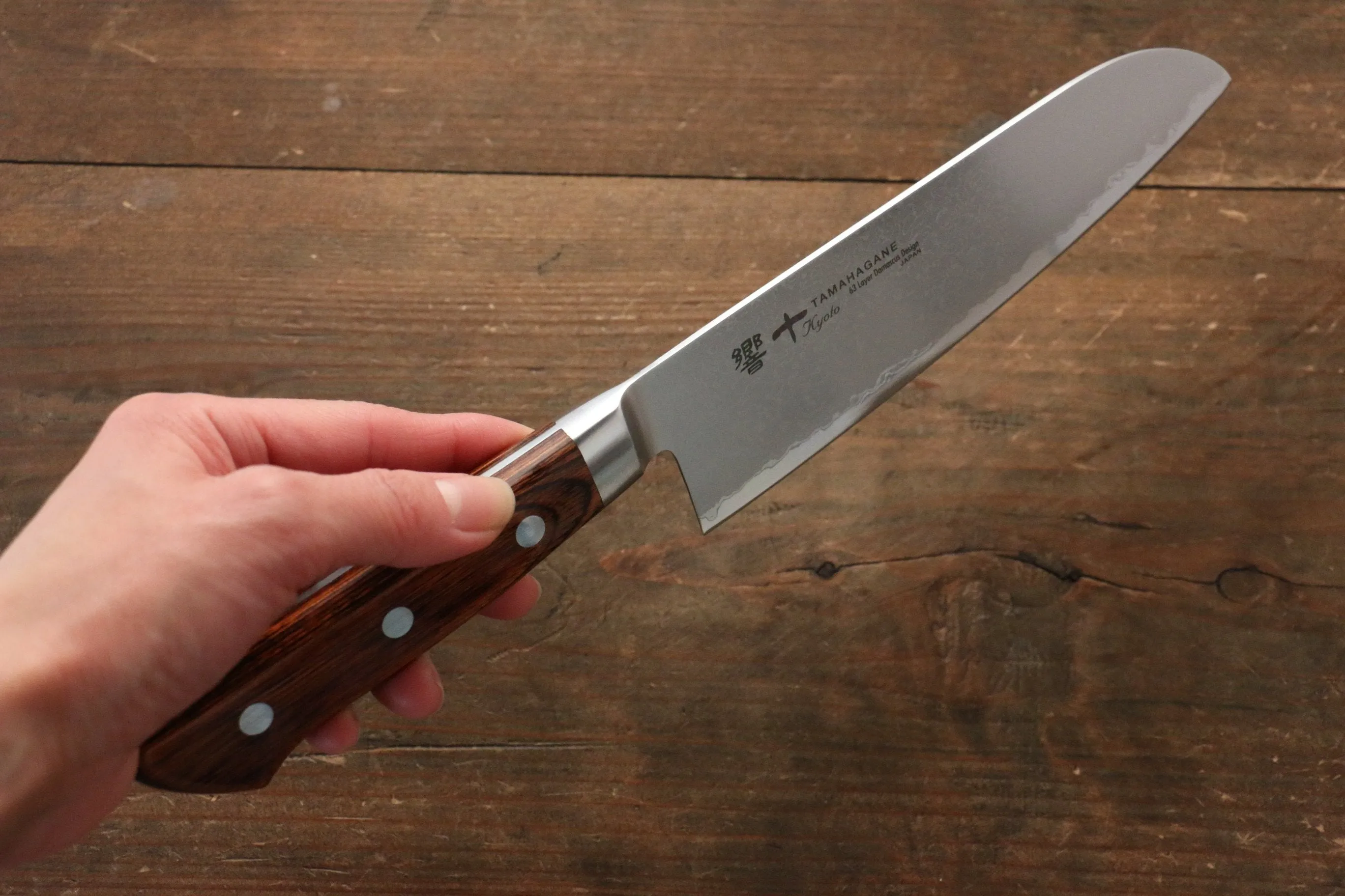 Tamahagane Kyoto 63 Layer Damascus Santoku 160mm KP-1115