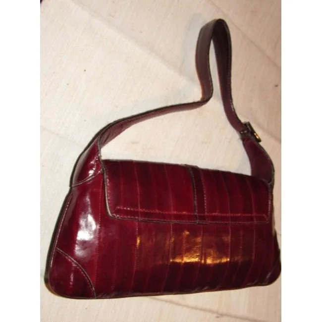 Tom Ford era Gucci Jackie Burgundy Eel Skin Leather Purse