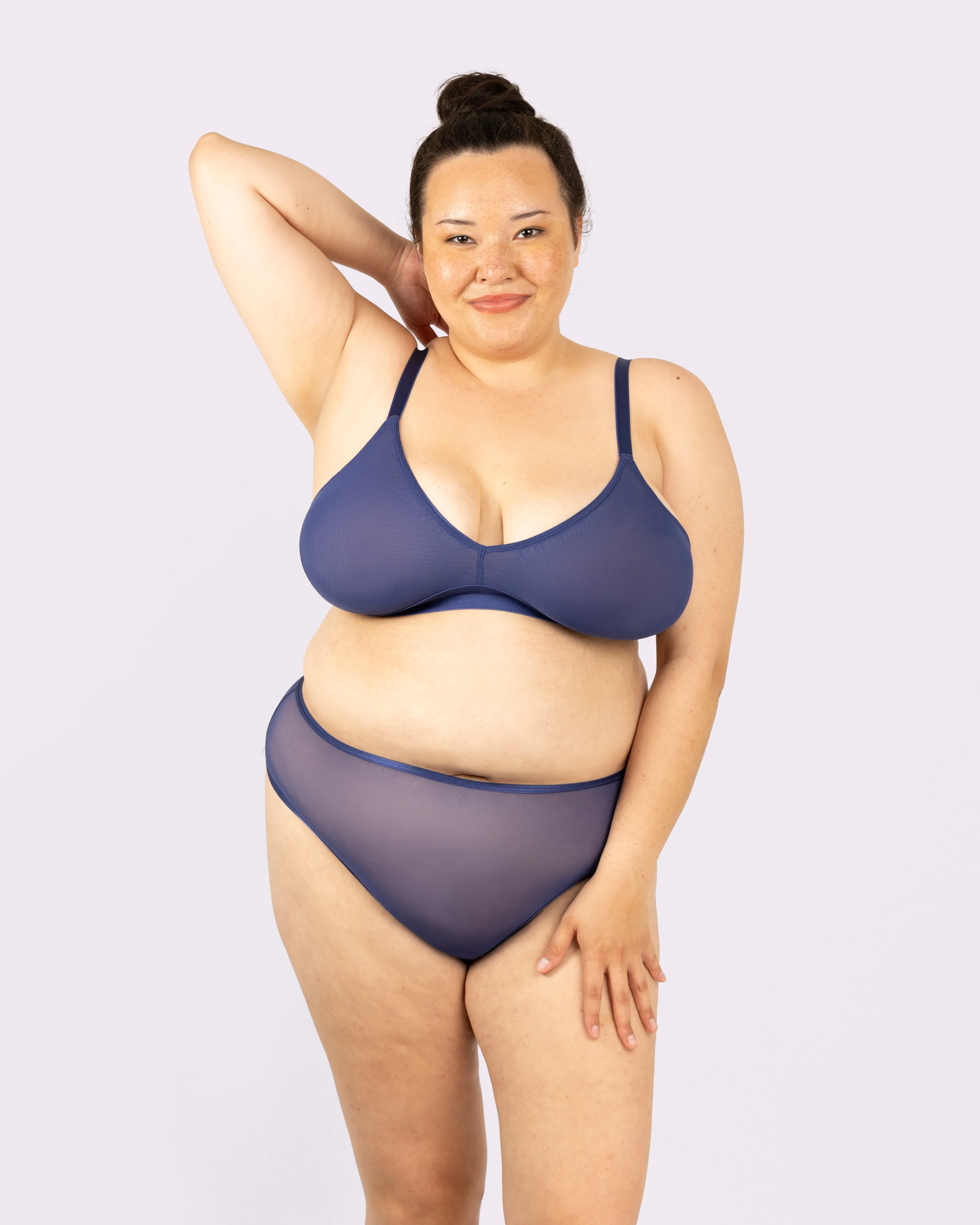 Triangle Bralette | Silky Mesh | Archive (Dolphin)