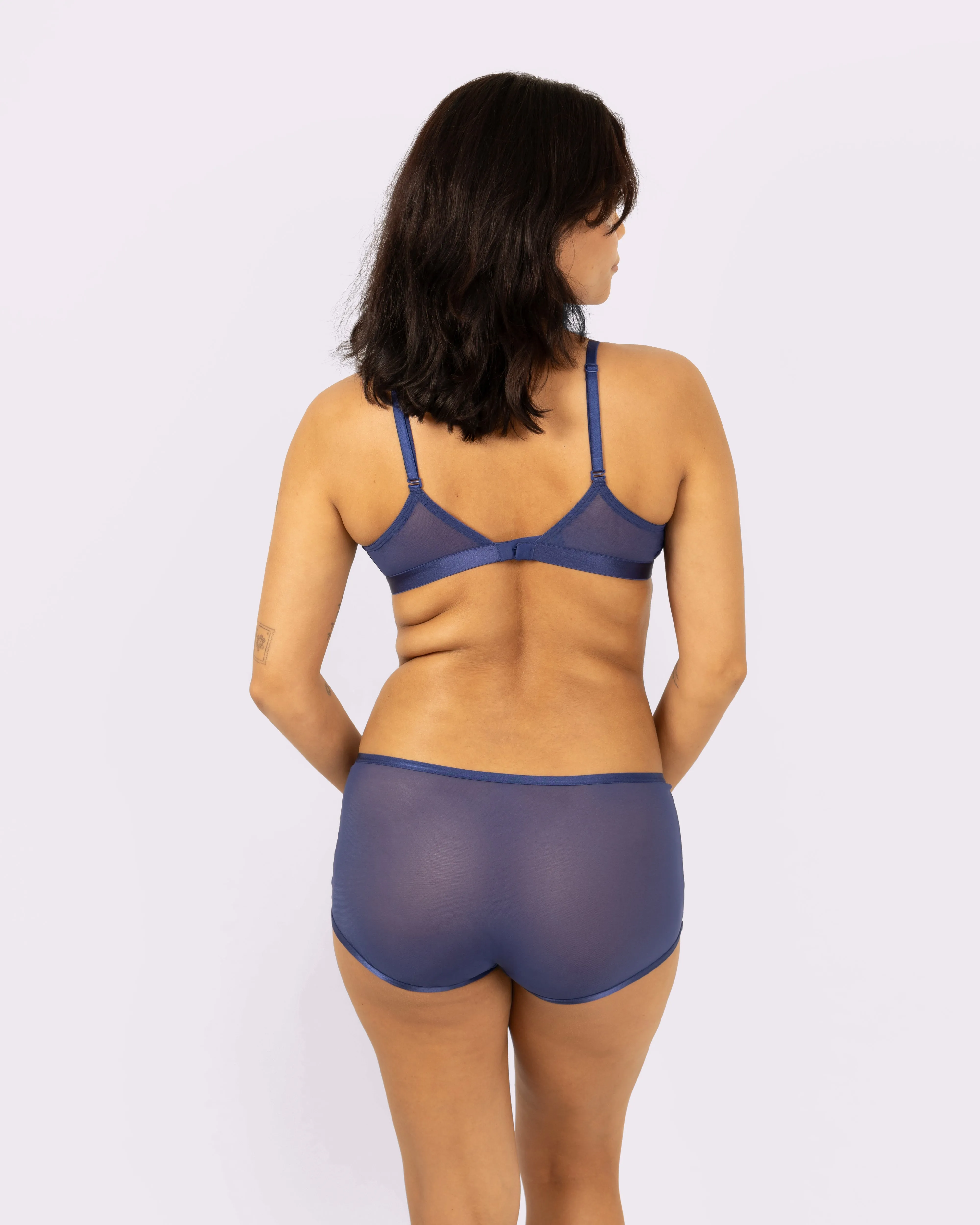 Triangle Bralette | Silky Mesh | Archive (Dolphin)