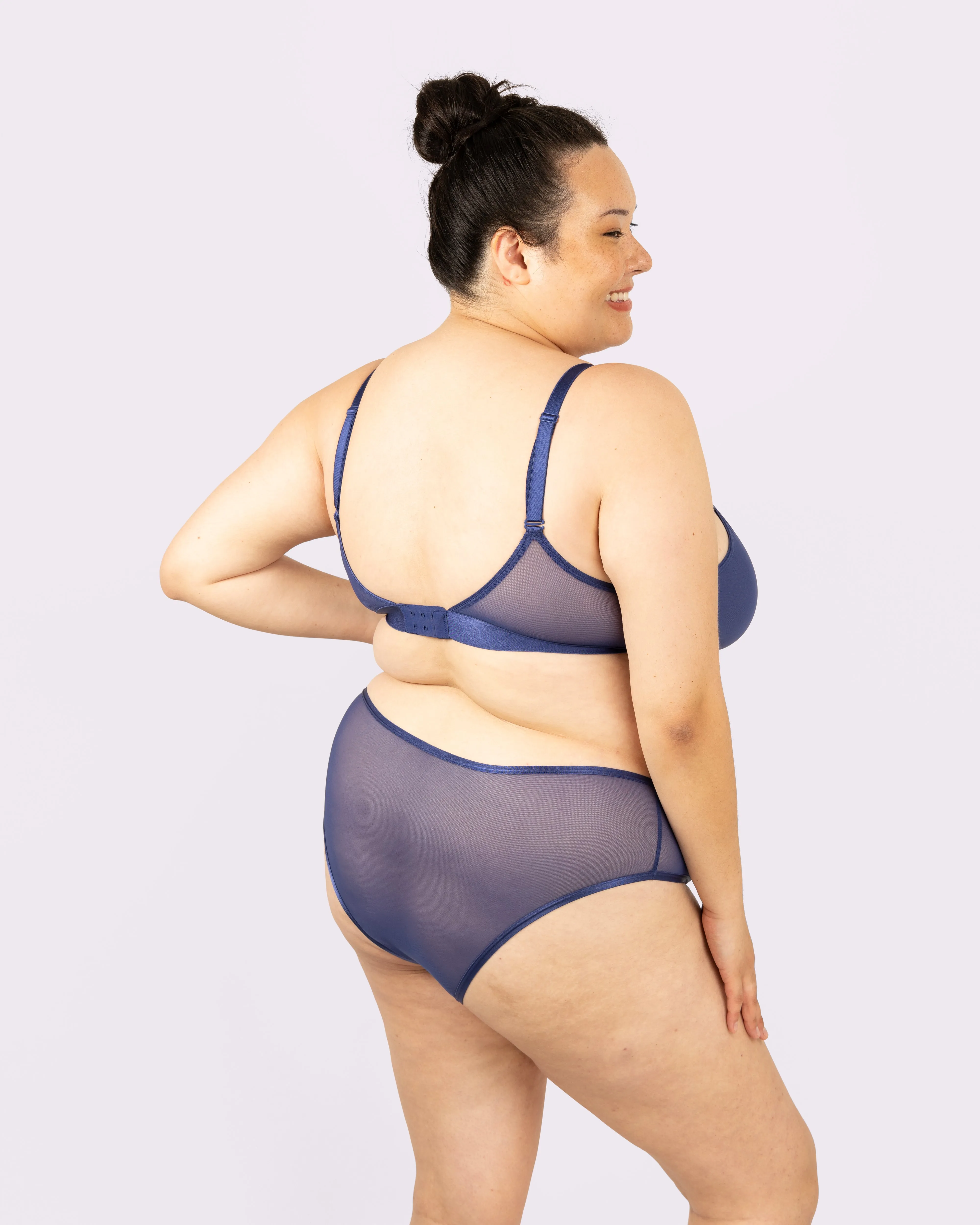 Triangle Bralette | Silky Mesh | Archive (Dolphin)