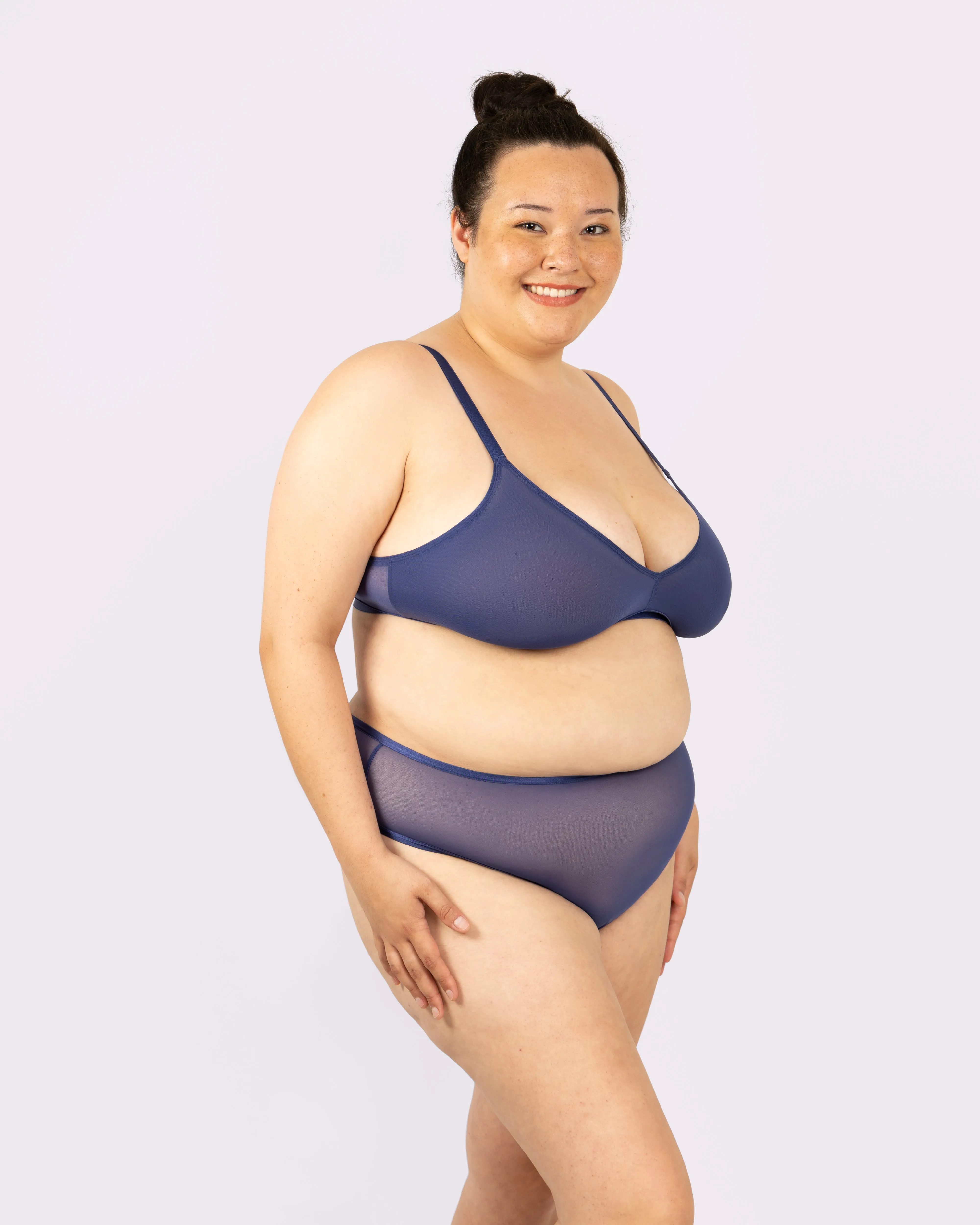 Triangle Bralette | Silky Mesh | Archive (Dolphin)