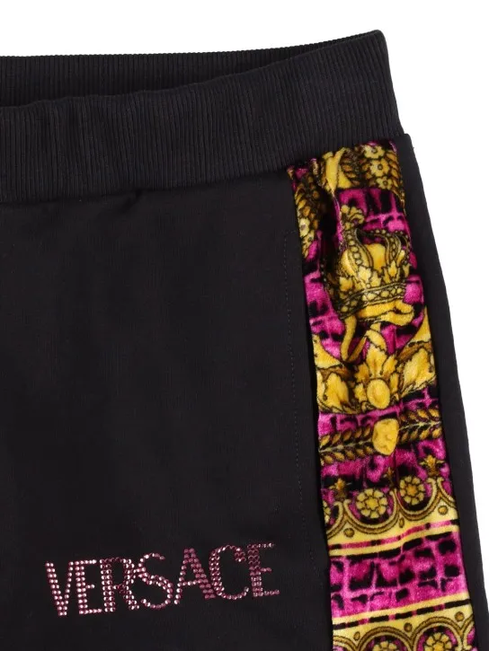 Versace   Embroidered logo cotton sweatpants 