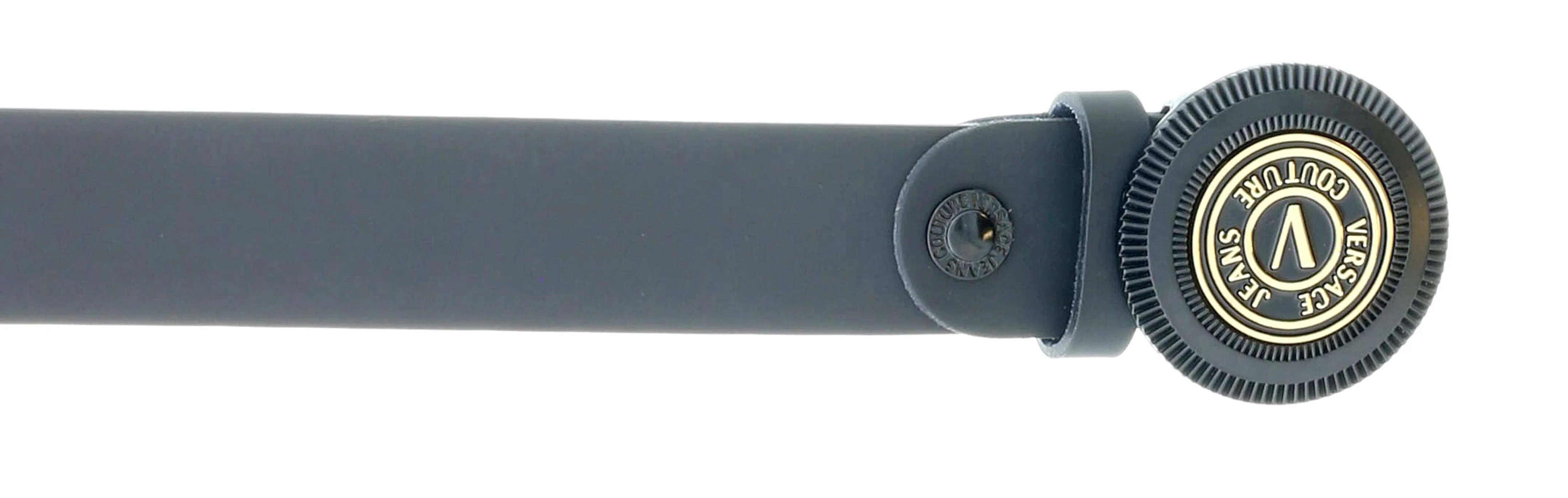 Versace Jeans Couture V-Emblem Logo Buckle  Leather Mens Belt -