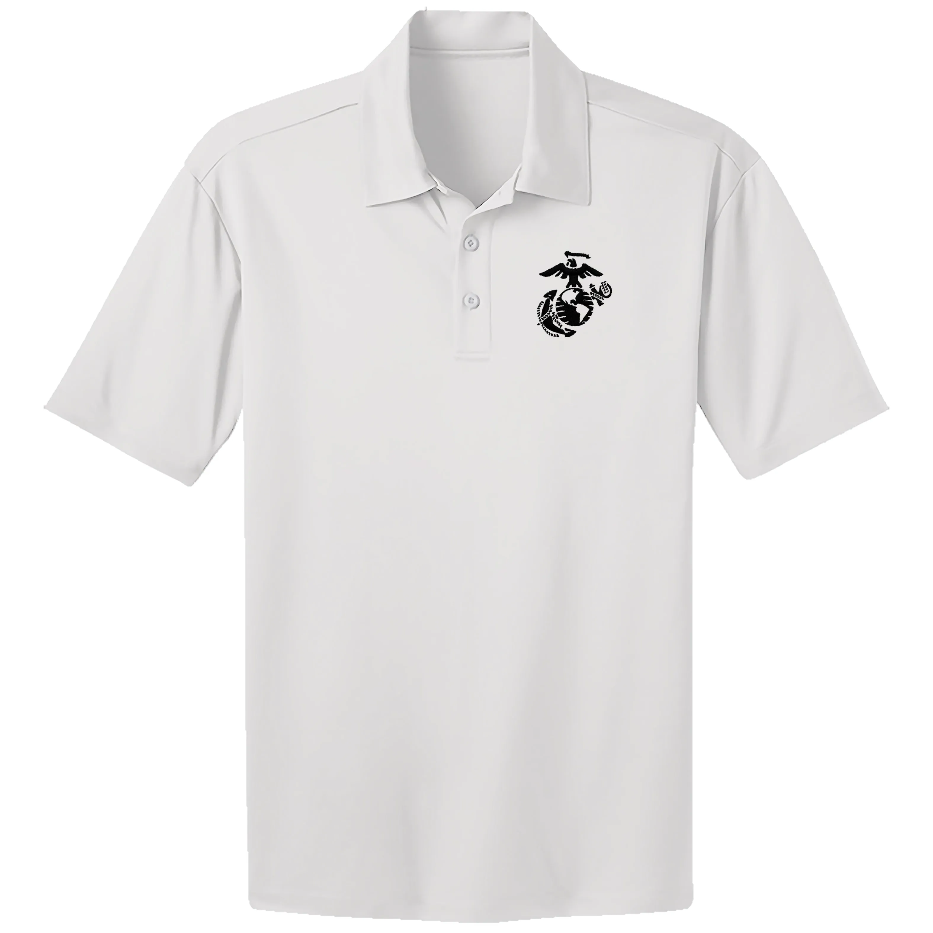 White Valor Embroidered Performance Polo