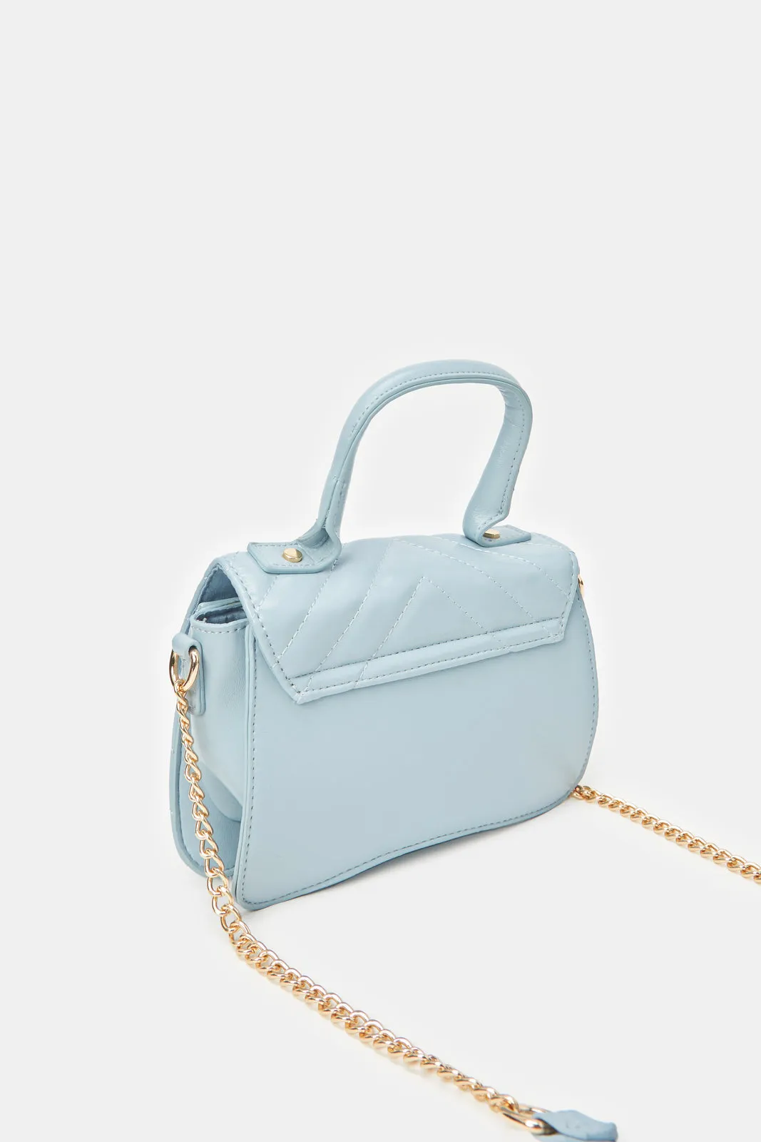 Women Blue Quilted Cross Body Bag