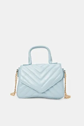 Women Blue Quilted Cross Body Bag