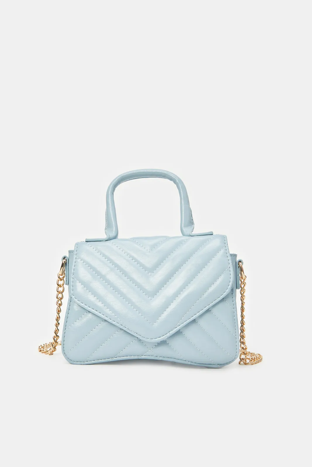 Women Blue Quilted Cross Body Bag