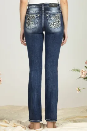 Women's Three Flower Sequined Denim Jean