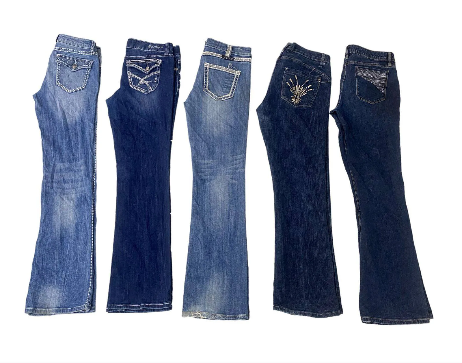 Y2K Sparkling Star Beaded Jeans - 10 Pcs